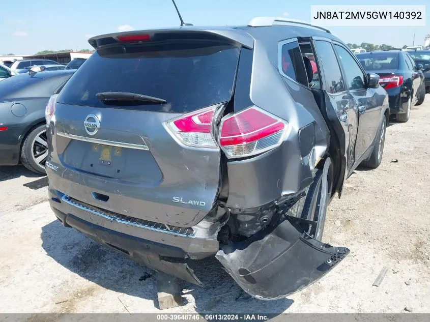 2016 Nissan Rogue Sl VIN: JN8AT2MV5GW140392 Lot: 39648746