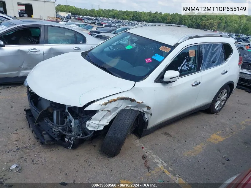 KNMAT2MT1GP655149 2016 Nissan Rogue Sv