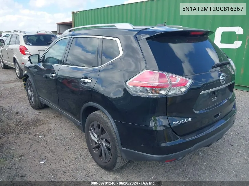 2016 Nissan Rogue S/Sl/Sv VIN: 5N1AT2MT2GC816367 Lot: 39701240