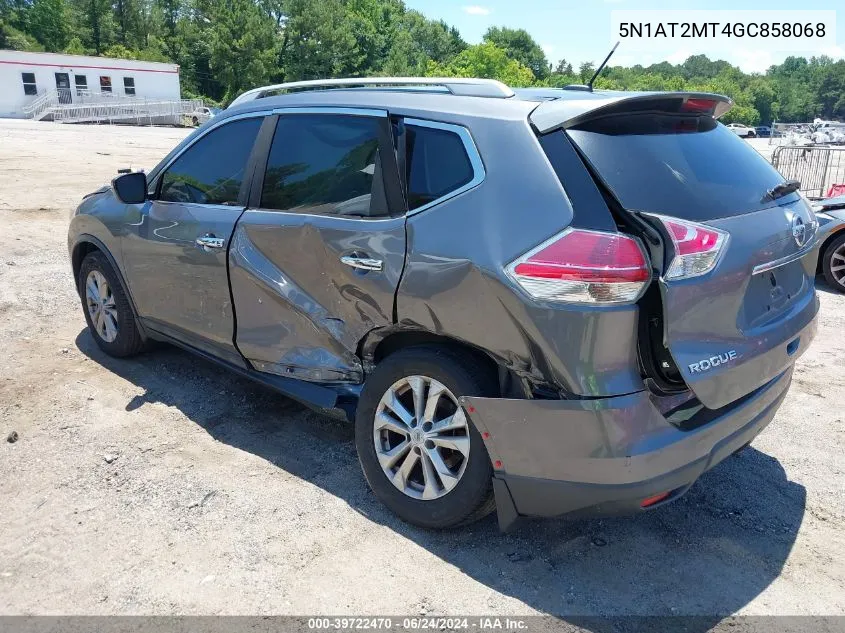 2016 Nissan Rogue S/Sl/Sv VIN: 5N1AT2MT4GC858068 Lot: 39722470