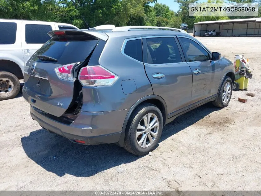 2016 Nissan Rogue S/Sl/Sv VIN: 5N1AT2MT4GC858068 Lot: 39722470