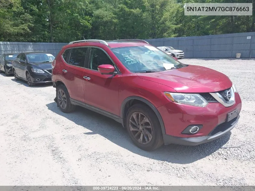 2016 Nissan Rogue Sl VIN: 5N1AT2MV7GC876663 Lot: 39724223