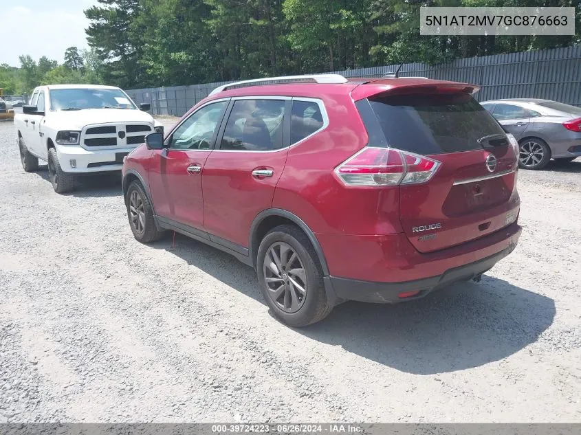 2016 Nissan Rogue Sl VIN: 5N1AT2MV7GC876663 Lot: 39724223