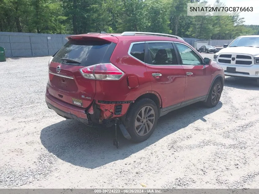 2016 Nissan Rogue Sl VIN: 5N1AT2MV7GC876663 Lot: 39724223