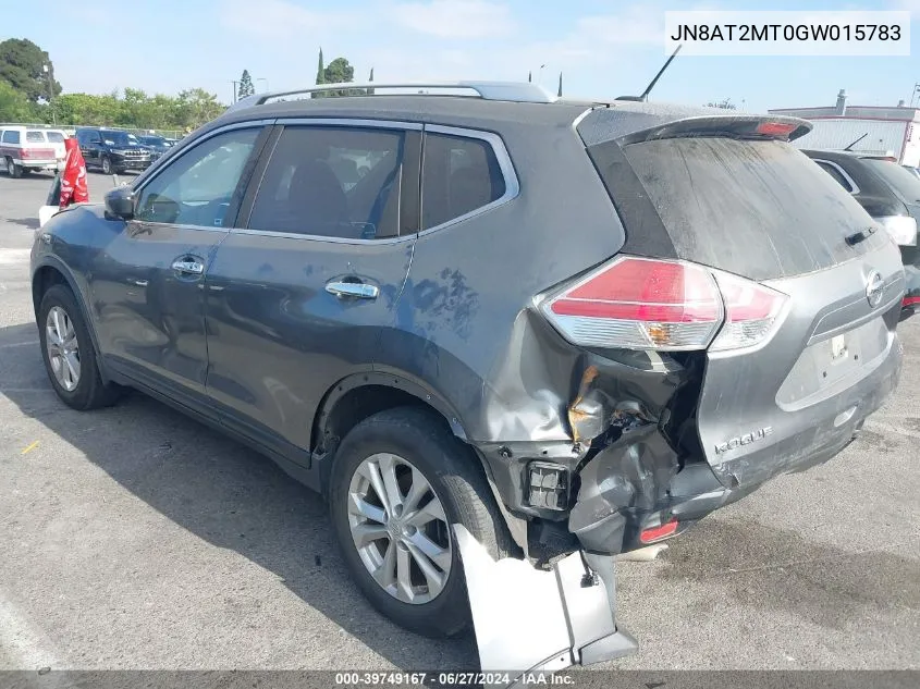 2016 Nissan Rogue Sv VIN: JN8AT2MT0GW015783 Lot: 39749167