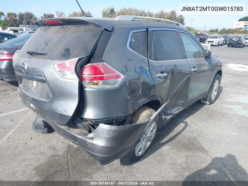 2016 Nissan Rogue Sv VIN: JN8AT2MT0GW015783 Lot: 39749167