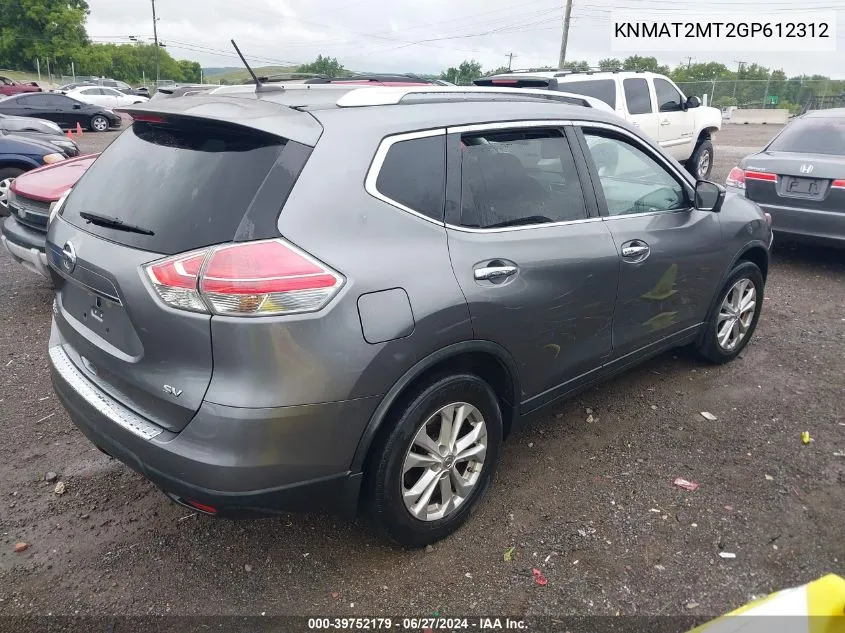 KNMAT2MT2GP612312 2016 Nissan Rogue Sv