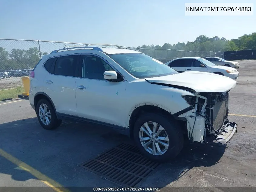 KNMAT2MT7GP644883 2016 Nissan Rogue Sv