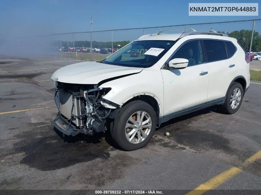 KNMAT2MT7GP644883 2016 Nissan Rogue Sv