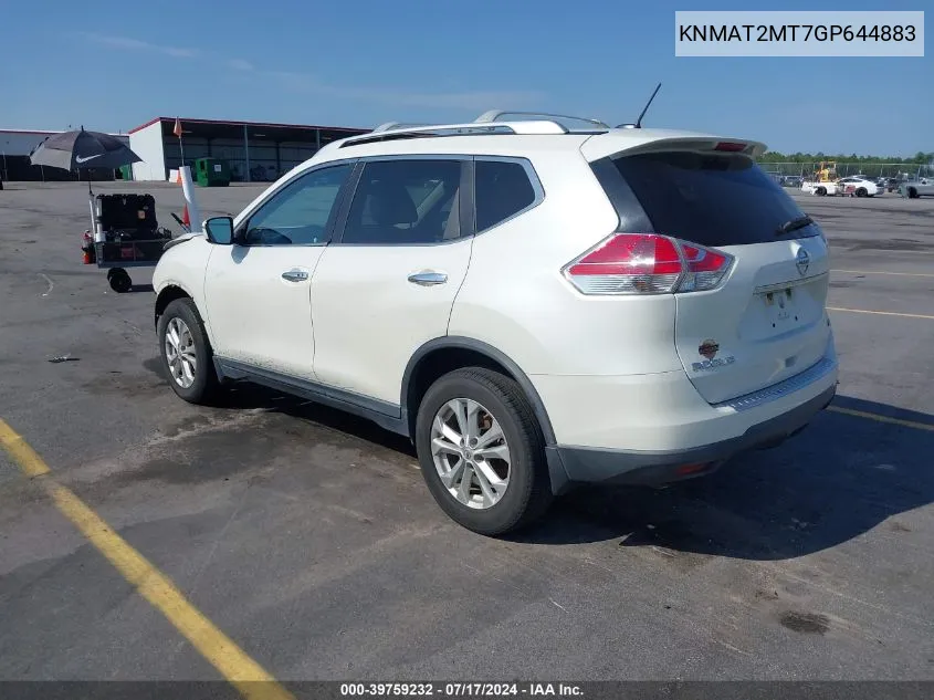 2016 Nissan Rogue Sv VIN: KNMAT2MT7GP644883 Lot: 39759232