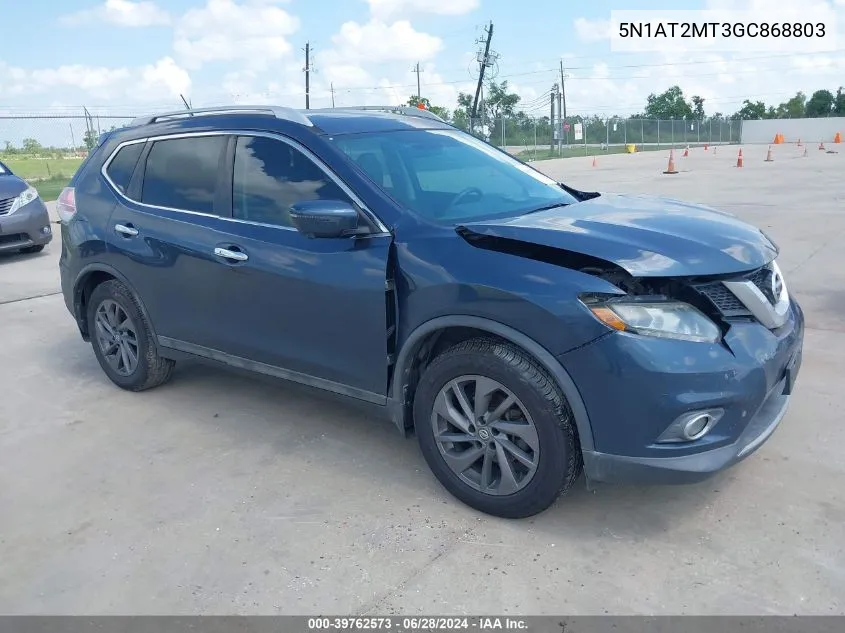 2016 Nissan Rogue Sl VIN: 5N1AT2MT3GC868803 Lot: 39762573