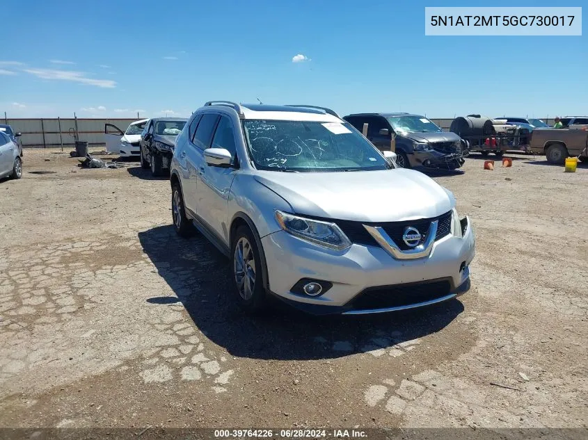 2016 Nissan Rogue Sl VIN: 5N1AT2MT5GC730017 Lot: 39764226