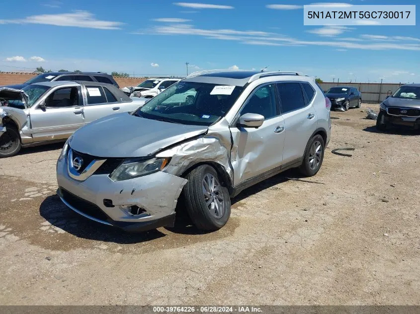 2016 Nissan Rogue Sl VIN: 5N1AT2MT5GC730017 Lot: 39764226