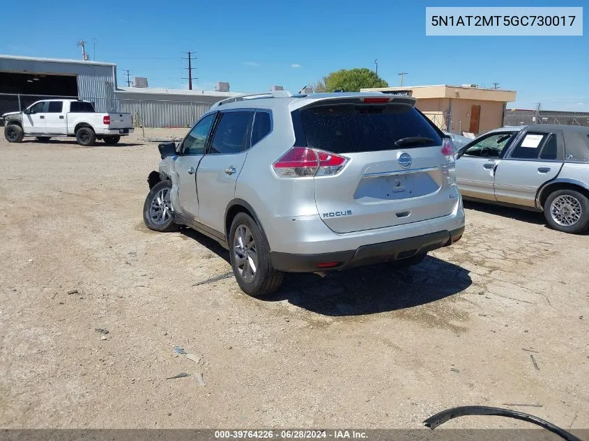 2016 Nissan Rogue Sl VIN: 5N1AT2MT5GC730017 Lot: 39764226