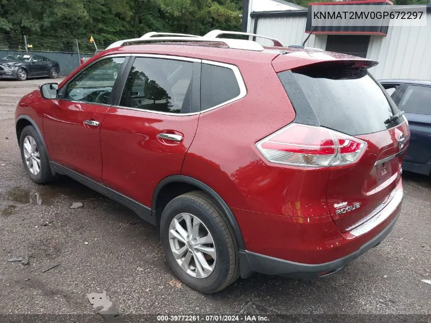 2016 Nissan Rogue Sv VIN: KNMAT2MV0GP672297 Lot: 39772261