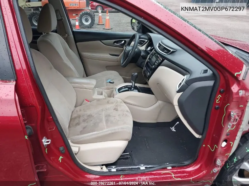 KNMAT2MV0GP672297 2016 Nissan Rogue Sv