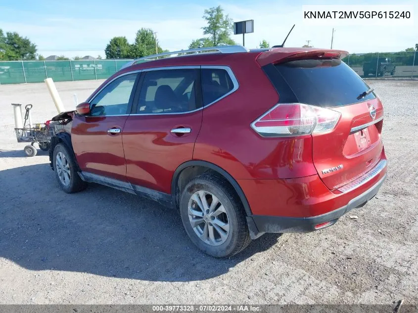 KNMAT2MV5GP615240 2016 Nissan Rogue Sv