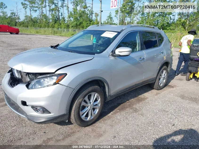 2016 Nissan Rogue S/Sl/Sv VIN: KNMAT2MT6GP720416 Lot: 39795027