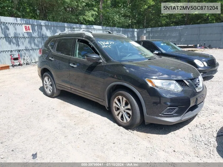 2016 Nissan Rogue Sv VIN: 5N1AT2MV5GC871204 Lot: 39799041