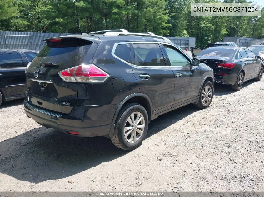 2016 Nissan Rogue Sv VIN: 5N1AT2MV5GC871204 Lot: 39799041