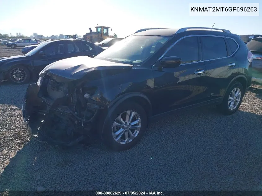 2016 Nissan Rogue Sv VIN: KNMAT2MT6GP696263 Lot: 39802629