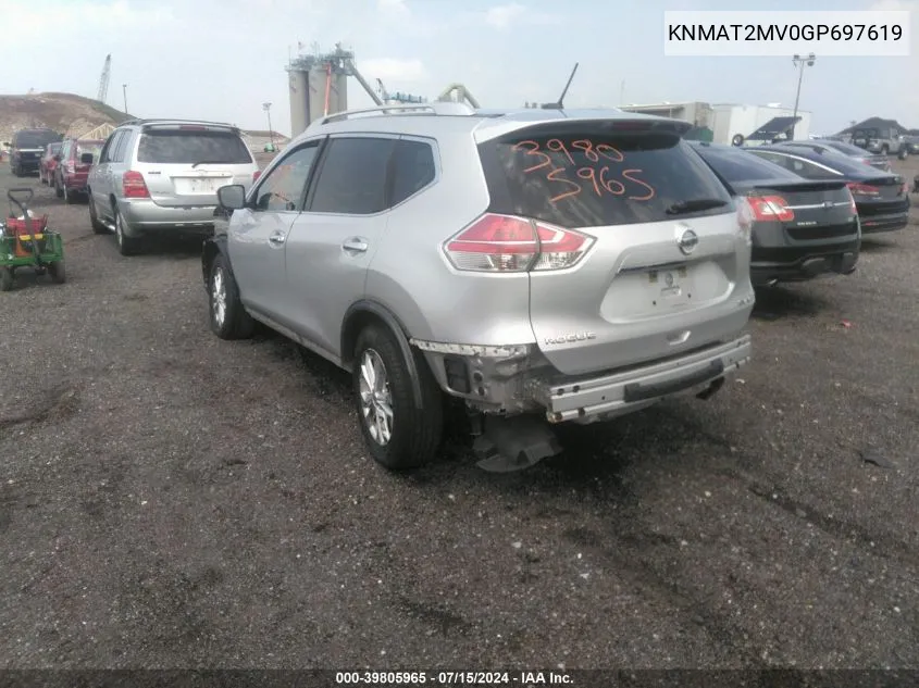 KNMAT2MV0GP697619 2016 Nissan Rogue Sv