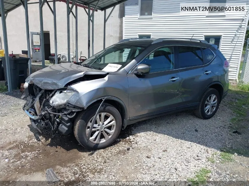 2016 Nissan Rogue Sv VIN: KNMAT2MV5GP601855 Lot: 39827698