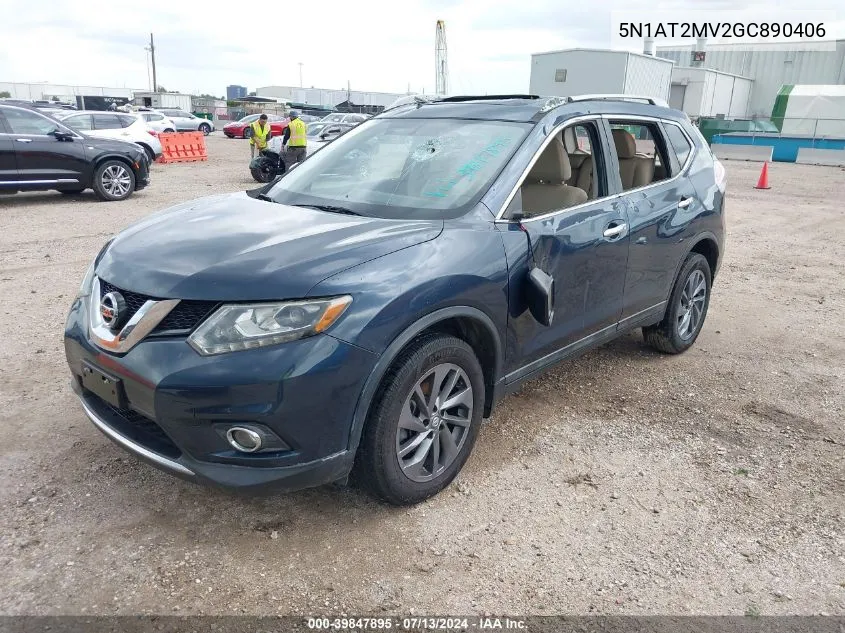 2016 Nissan Rogue Sl VIN: 5N1AT2MV2GC890406 Lot: 39847895