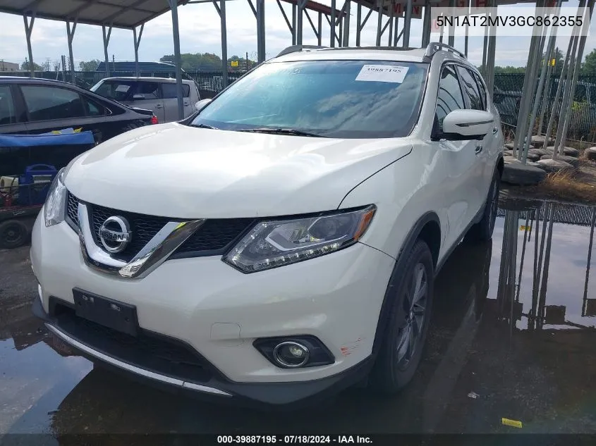 2016 Nissan Rogue Sl VIN: 5N1AT2MV3GC862355 Lot: 39887195