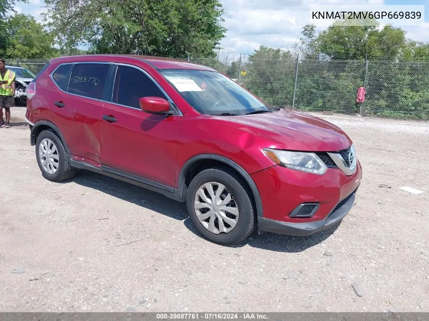 KNMAT2MV6GP669839 2016 Nissan Rogue S/Sl/Sv