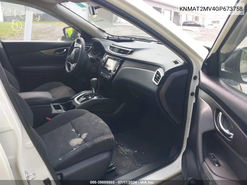 KNMAT2MV4GP673758 2016 Nissan Rogue Sv