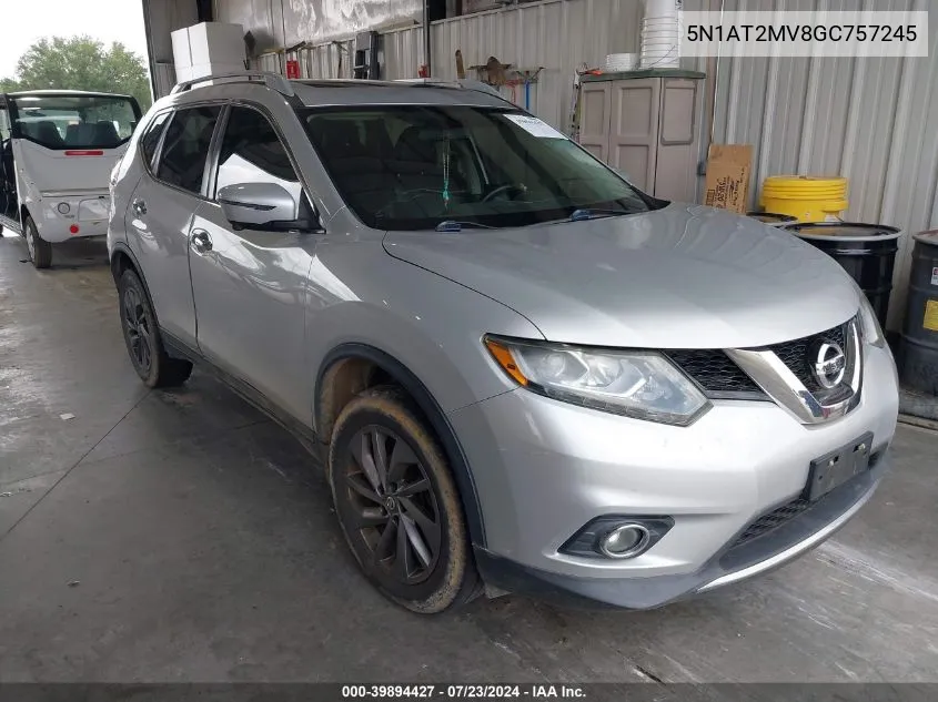 2016 Nissan Rogue Sl VIN: 5N1AT2MV8GC757245 Lot: 39894427