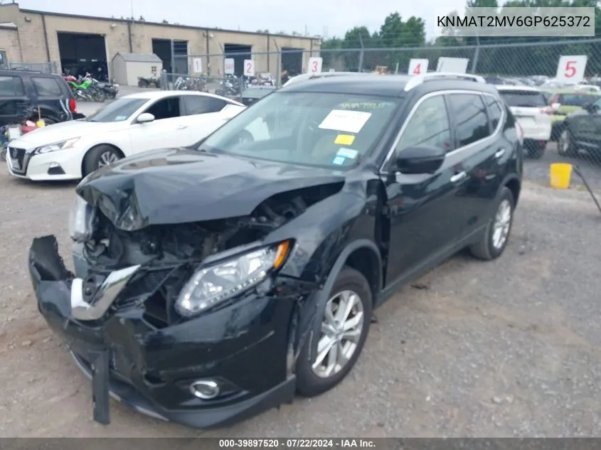 2016 Nissan Rogue Sv VIN: KNMAT2MV6GP625372 Lot: 39897520