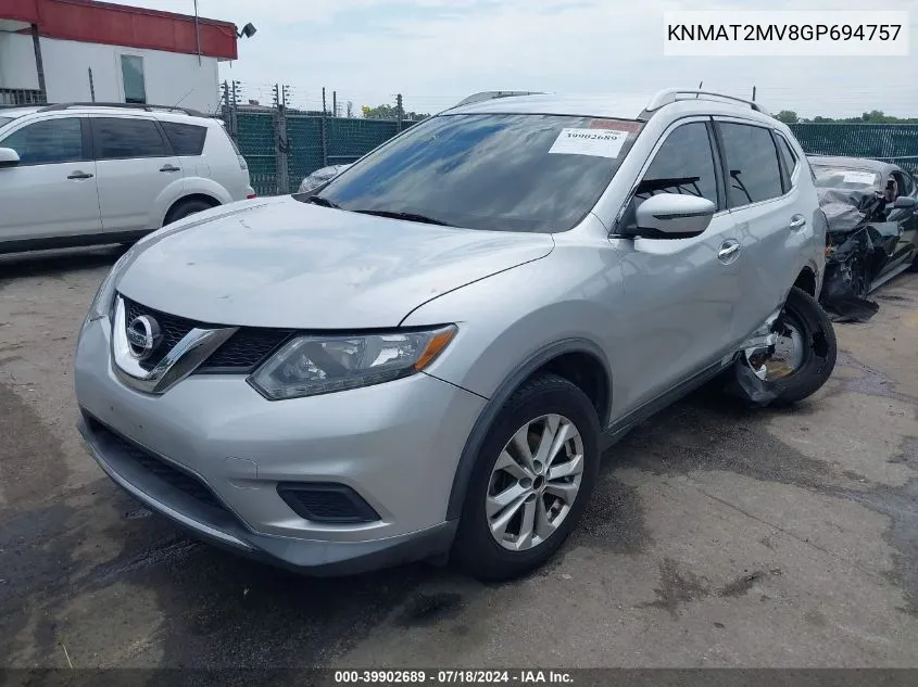 KNMAT2MV8GP694757 2016 Nissan Rogue Sv