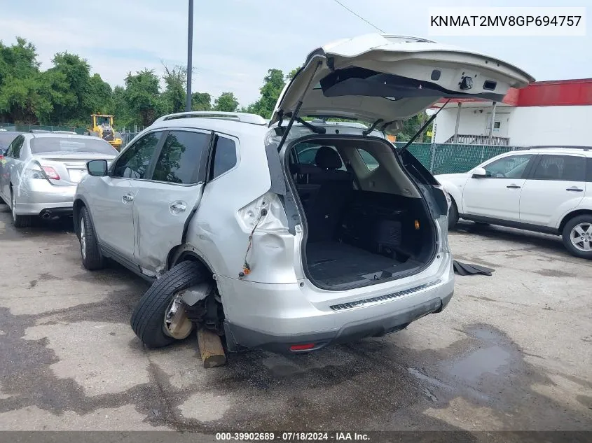 KNMAT2MV8GP694757 2016 Nissan Rogue Sv