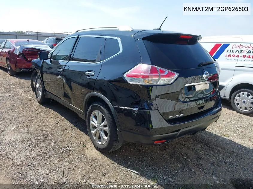 2016 Nissan Rogue Sv VIN: KNMAT2MT2GP626503 Lot: 39909638