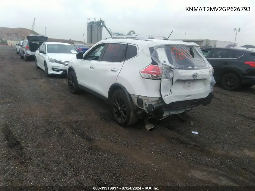 KNMAT2MV2GP626793 2016 Nissan Rogue Sv