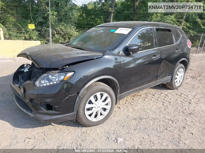 2016 Nissan Rogue S VIN: KNMAT2MV2GP734718 Lot: 39923683