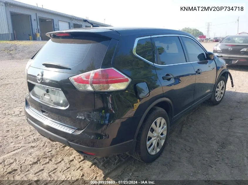 2016 Nissan Rogue S VIN: KNMAT2MV2GP734718 Lot: 39923683