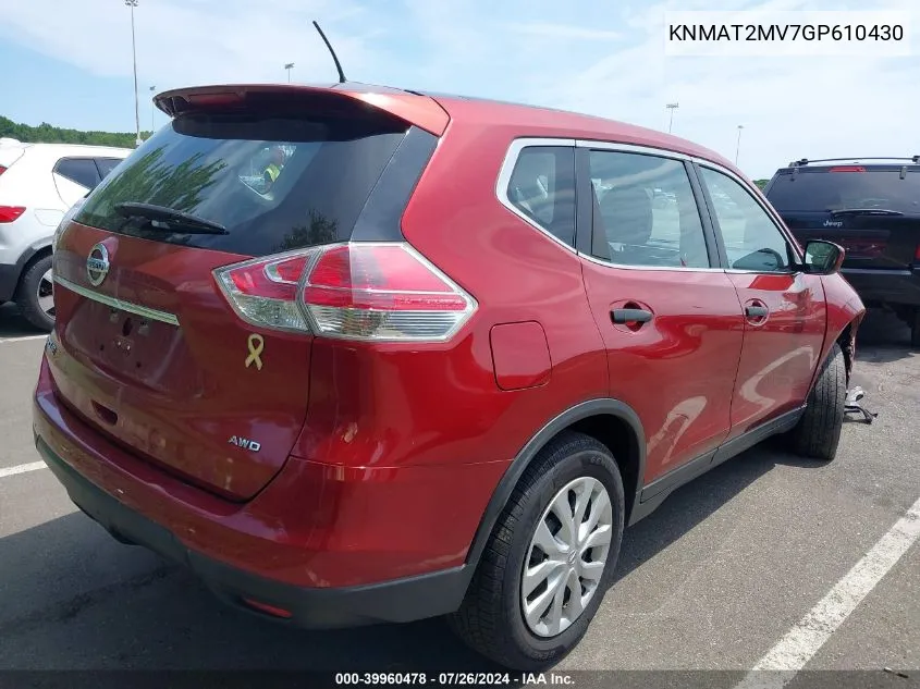 KNMAT2MV7GP610430 2016 Nissan Rogue S