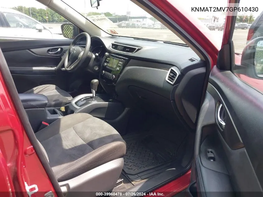 KNMAT2MV7GP610430 2016 Nissan Rogue S