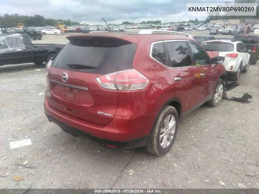 2016 Nissan Rogue Sv VIN: KNMAT2MV8GP690269 Lot: 39963915