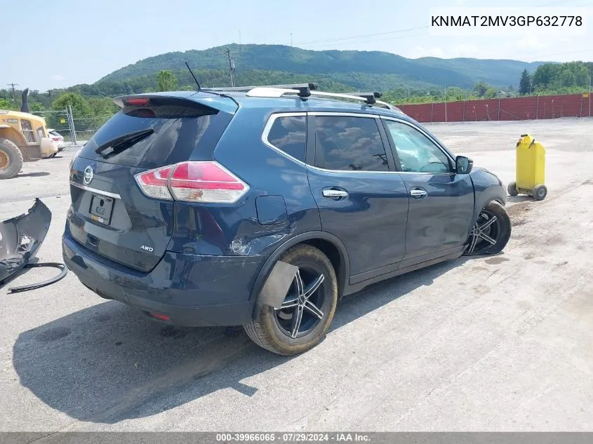 KNMAT2MV3GP632778 2016 Nissan Rogue S