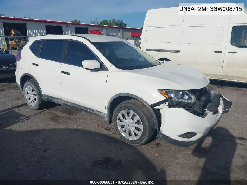 2016 Nissan Rogue S VIN: JN8AT2MT3GW008715 Lot: 39966631