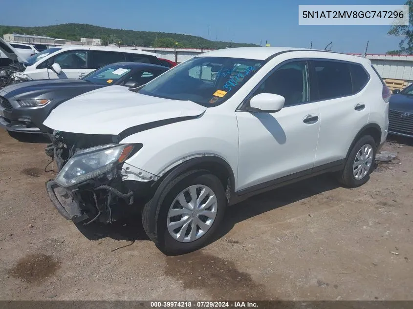 2016 Nissan Rogue S/Sl/Sv VIN: 5N1AT2MV8GC747296 Lot: 39974218