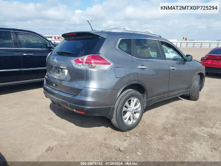 2016 Nissan Rogue Sv VIN: KNMAT2MTXGP725294 Lot: 39976183