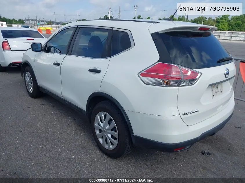 2016 Nissan Rogue S/Sl/Sv VIN: 5N1AT2MT7GC798903 Lot: 39980712