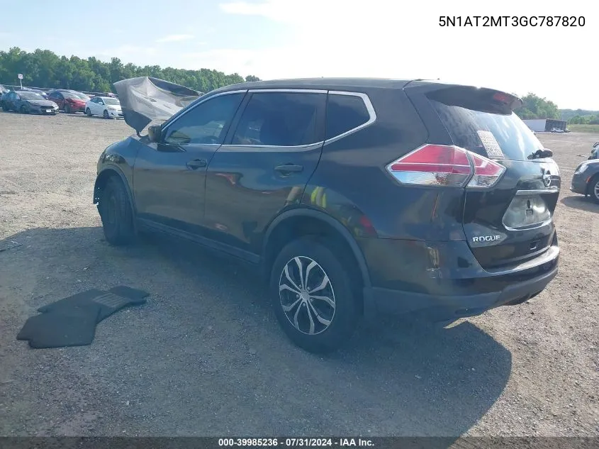 2016 Nissan Rogue S VIN: 5N1AT2MT3GC787820 Lot: 39985236