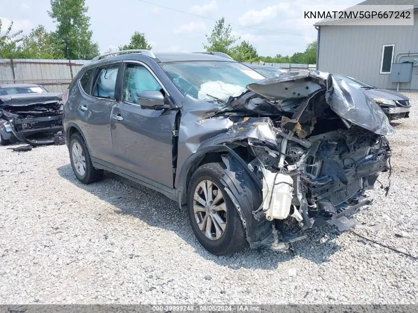 KNMAT2MV5GP667242 2016 Nissan Rogue Sv