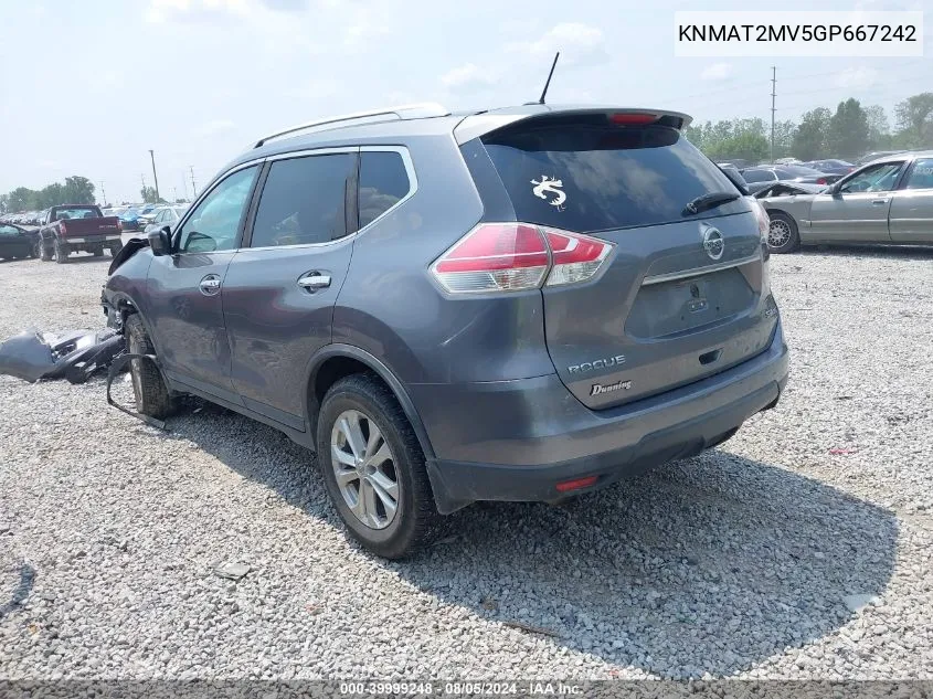 KNMAT2MV5GP667242 2016 Nissan Rogue Sv